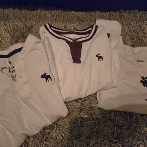 Abercrombie Kids White and Maroon Tops